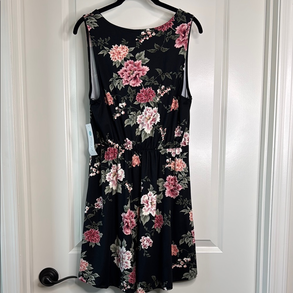 French Grey Evalynn Brushed Knit Floral Sleeveless Dress Size LP - Picture 5 of 5